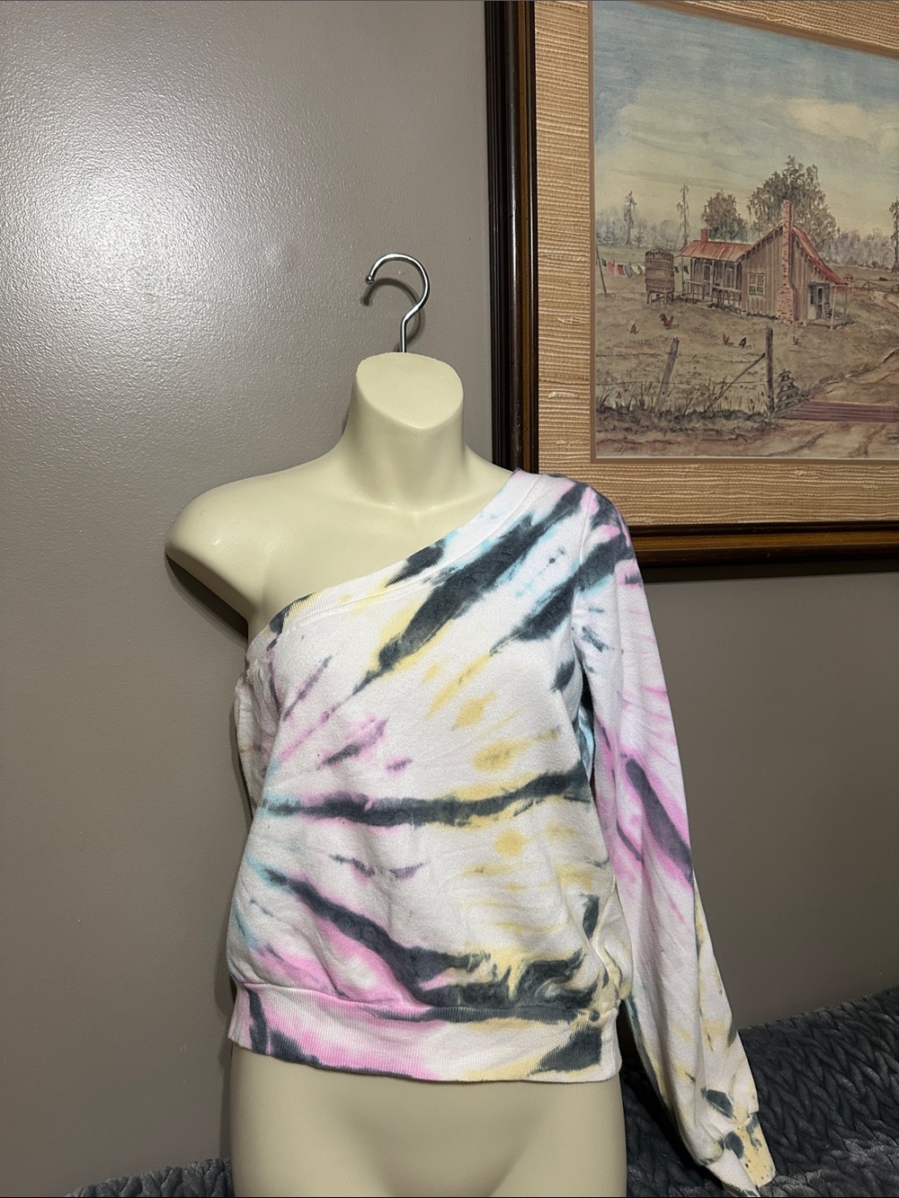 Vintage Havana Tie-Dye Sunburst Off-Shoulder Top size medium